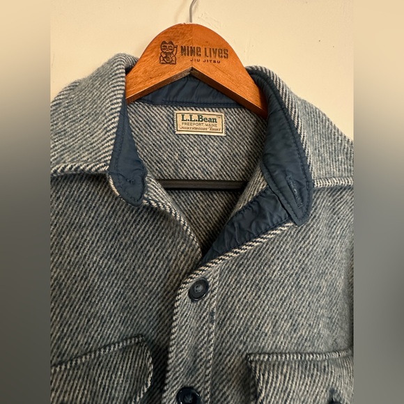 Vintage 1950’s LL Bean Northwoods Wool Shirt - blue button up - Picture 3 of 5